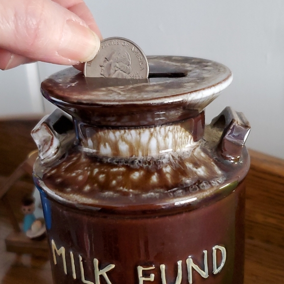 Vintage Money Coin Bank Ceramic Pottery BOHO Savings Decor Primitive Farmhouse - Picture 3 of 16